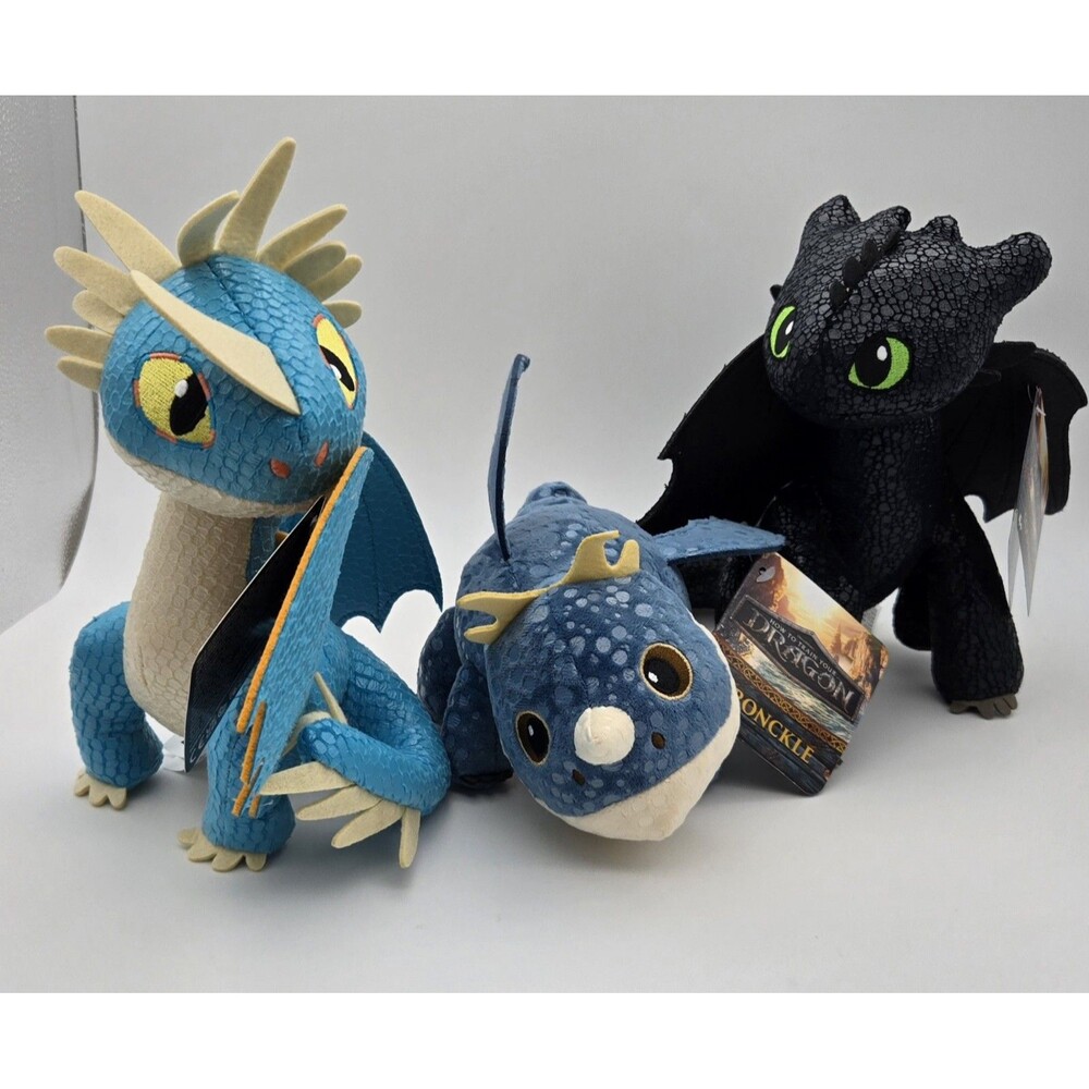 How‎ To Train Your Dragon Plush Set 2025 Toothless Nadder Gronckle 3 Pack New